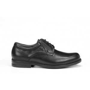 Fluchosvoor mannen. 8466_NATU_NEGR Lederen schoenen Simon 8466 zwart (45), Leer, Veters, Casual, Klassiek