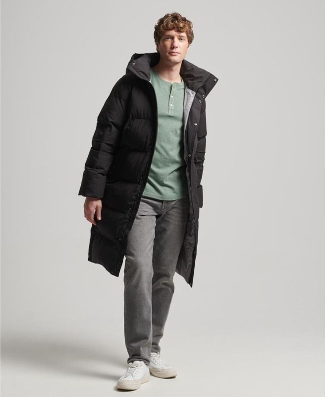 Superdry - Lange Donsjas - Met Capuchon - Relaxed Fit