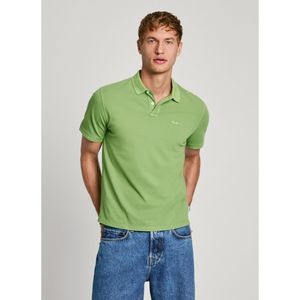 Pepe Jeansvoor mannen. PM542099 Nieuw lichtgroen poloshirt van Oliver (S), Casual, Katoen, Korte mouwen