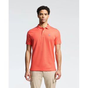 Psycho Bunnyvoor mannen. B6K001F200 Klassiek koraal piqué poloshirt (S), Casual, Katoen, Korte mouwen