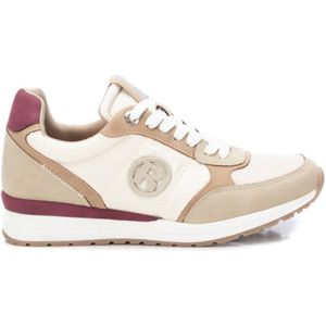 Refreshvoor vrouwen. 17056402-BEIGE Trainers 170564 Bruin, Bordeaux (38), Stof, Plat, Veters, Casual