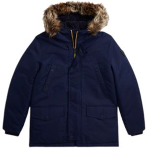Polo Ralph Laurenvoor jongens. 323970093001 Donzen parka met marine synthetisch bont (M), Casual, Polyester, Marineblauw, kinderkleding