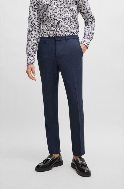Slim fit pantalon met scheerwol, model 'Hesten'