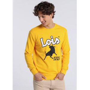Lois Jeansvoor mannen. 165452225 Sweater 135849 wit (S), Casual, Katoen, Lange mouwen