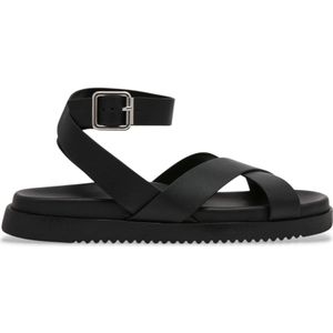 Steve Madden - SM11003787 - Leren Sandalen - Zwart - Plat - Casual