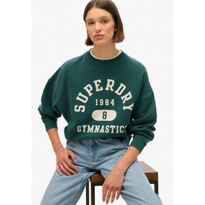 Superdryvoor vrouwen. W2012207A Athletic Essentials geprint oversized sweatshirt groen (XS), Casual, Katoen