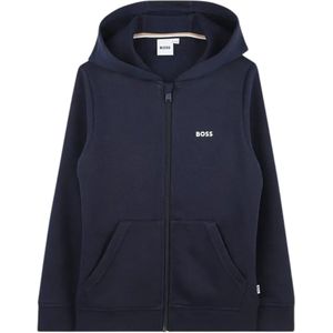 BOSSvoor jongens. J51958 Vest met capuchon (5años= 109cm), Casual, Katoen, Marineblauw, kinderkleding