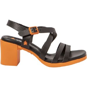 Artvoor vrouwen. 1184012M9003_001 1840 Cannes leren sandalen zwart -Hoogte hak 7,5cm (41), Leer, 5 tot 8 cm, Gesp, Casual