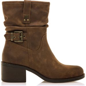 MTNGvoor vrouwen. 59351 Enkellaarsjes Persea H Bruin (40), Stof, 5 tot 8 cm, Ritssluiting, Casual