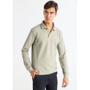 Bendorffvoor mannen. 830925470 Basis navy piqué polo (S), Casual, Katoen, Lange mouwen, Marineblauw