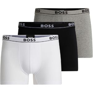 BOSSvoor mannen. 50495237 Set van 3 boxershorts Spirit wit, zwart, grijs (M), Homewear, Katoen