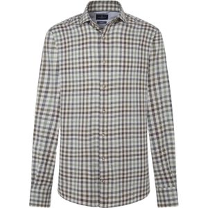 Hackett Londonvoor mannen. HM3010063 Gingham flanellen overhemd groen (S), Casual, Katoen, Lange mouwen