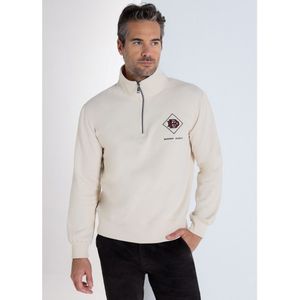 Bendorffvoor mannen. 860195253 Sweatshirt met ritssluiting gebroken wit (S), Casual, Katoen, Lange mouwen