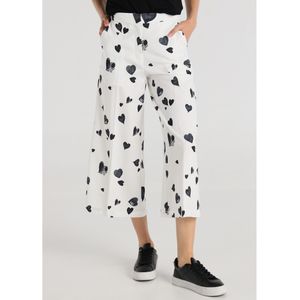 Victorio & Lucchino, V&Lvoor vrouwen. 300188136 Witte broek met hartjesprint (26), Casual, Polyester