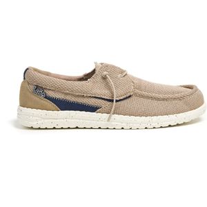 Lois Jeansvoor mannen. 64343 Beige canvas loafers (41), Stof, Plat, Geen, Casual