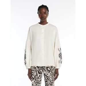 Weekend Max Maravoor vrouwen. 2515111122600 Ecru linnen overhemd (40), Wit, Casual, Vlas, Lange mouwen