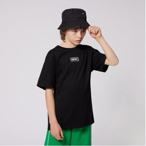 DKNYunisex voor kinderen. D62300 Zwart T-shirt met korte mouwen (14años= 156cm), Casual, Biologisch katoen, Duurzaam, kinderkleding
