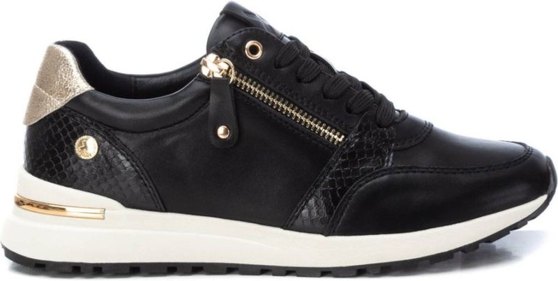 Xti - 14320201-NEGRO - Trainers - Zwart - Plat - Ritssluiting - Casual