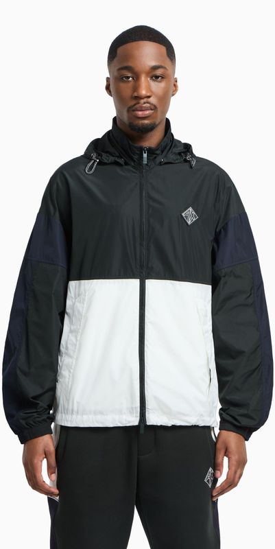 Armani Exchangevoor mannen. XM000190AF12012MB063 Windjack zwart, wit (XXL), Casual, Polyester
