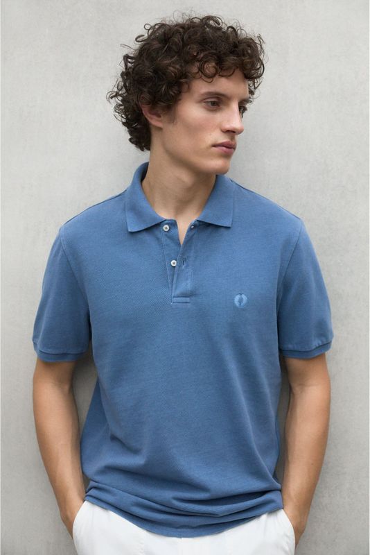 ECOALF - MCMGAPOTEDAN0838S25-168 - Poloshirt - Blauw - Lange Mouwen - Duurzaam - Gerecycled Katoen