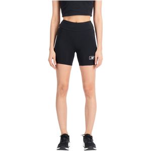 New Balancevoor vrouwen. WS33505 Essentials Zwarte strakke short (L), Casual, Sportief, Katoen, Elastaan