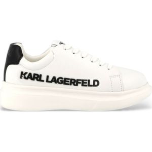 Karl Lagerfeld - Z30381 - Sportschoenen - Wit - Leer - Vetersluiting - Casual