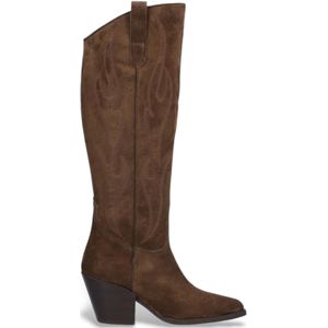 Alpevoor vrouwen. 202511 Vermont bruine leren laarzen (39), Leer, 3 tot 5 cm, Ritssluiting, Casual