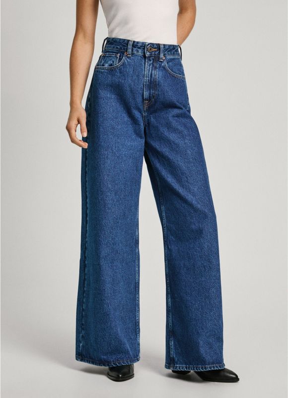 Pepe Jeans - PL204740CT9 - Jeans - Blauw - Wijde Pijpen - Casual - Duurzaam