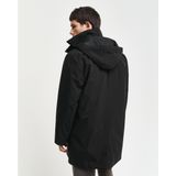 Gantvoor mannen. 7006451 Zwarte gewatteerde jas (S), Casual, Polyamide