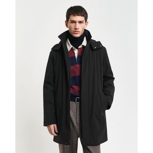 Gantvoor mannen. 7006451 Zwarte gewatteerde jas (S), Casual, Polyamide