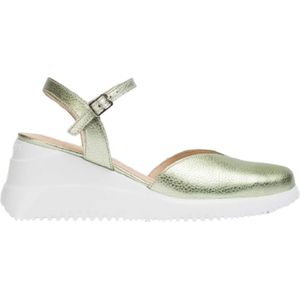 Wondersvoor vrouwen. G-6621_5432_580 Miami sleehakken metallic Groen (38), Leer, 5 tot 8 cm, Geen, Casual