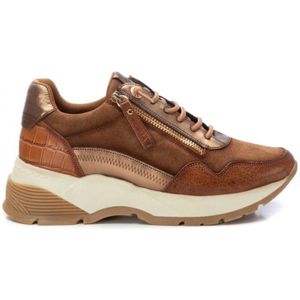 Carmelavoor vrouwen. 16105906-BEIGE Sportschoenen 161059 beige (40), Leer, 3 tot 5 cm, Suède, Veters, Ritssluiting, Casual