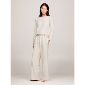 Tommy Hilfigervoor vrouwen. UW0UW04771 Pyjamabroek met trekkoord en beige letters (XS), Homewear, Modaal