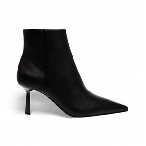 Steve Madden - SM11003279 - Leren Enkellaarsjes - Zwart - 3 tot 5 cm Hakhoogte