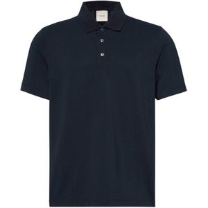 Calvin Kleinvoor mannen. LV04LB220G Gestreepte Jaquard Polo (S), Casual, Katoen, Korte mouwen, Marineblauw