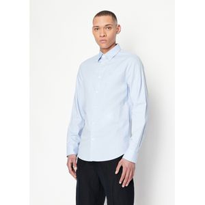 Armani Exchangevoor mannen. 8NZCGBZ8ANZ0536 Basic blauw shirt (L), Casual, Katoen, Lange mouwen