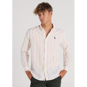 Victorio & Lucchino, V&Lvoor mannen. 640327202 Wit gestreept overhemd met lange mouwen (S), Casual, Katoen