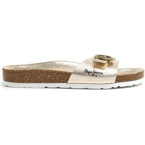 Pepe Jeansvoor vrouwen. PLS90622 Gouden Oban handtekening sandalen (38), Goudkleurig, Plat, Geen, Casual