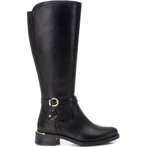 Carmelavoor vrouwen. 16202001-NEGRO Leren laarzen 162020 zwart (35), Leer, 3 tot 5 cm, Ritssluiting, Casual