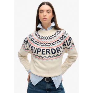 Superdryvoor vrouwen. W6110555A Fairisle marine trui (L), Casual, Acryl, Marineblauw