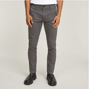 G-Starvoor mannen. D19204-D949-1468 Grijze Slim Chino Broek (33/32), Casual, Grijs, Katoen