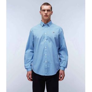 Napapijrivoor mannen. NP0A4H1E Shirt met lange mouwen Graie blauw (M), Casual, Katoen