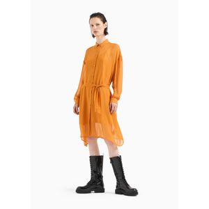 Armani Exchangevoor vrouwen. 6DYA09YN1VZ1799 Oranje gaasjurk (XXS), Casual, Viscose, Lange mouwen