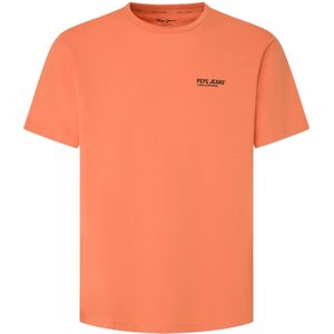 PEPEJEANS - Katoenen T-shirt - Oranje - Biologisch Katoen - Normale Pasvorm