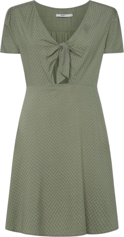Pepe Jeans - PL953568 - Jurk - Groen - Viscose - Korte Mouwen - Duurzaam