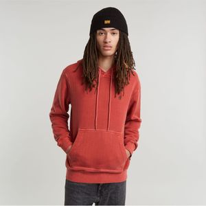 G-Starvoor mannen. D25103-D688-G705 Overgeverfde Hoodie rood (XXL), Casual, Biologisch katoen, Duurzaam