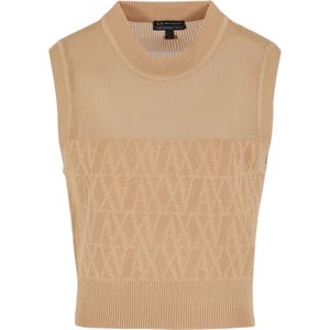 AIX Armani Exchange - XW000580AF12875F1018 - Mouwloze Top - Beige - Casual - Viscose