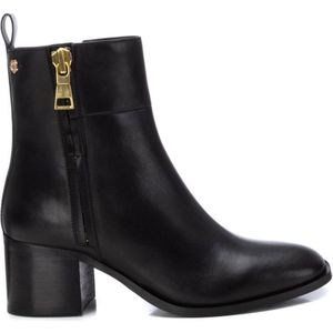 Carmelavoor vrouwen. 16177301-NEGRO Leren enkellaarsjes 161773 zwart (39), Leer, 3 tot 5 cm, 5 tot 8 cm, Ritssluiting, Casual