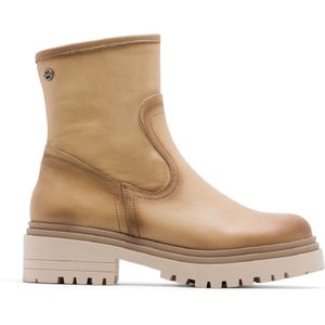 Porronetvoor vrouwen. 4623-010 Fiala Leren Enkellaarsjes met Ritssluiting taupe (41), Leer, 3 tot 5 cm, Casual