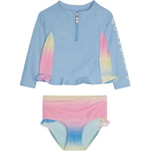 Conversevoor meisjes. 3CD420 Blauw zwempak van katoenmix (4años= 96/104 cm), Strandkleding, Lange mouwen, kinderkleding